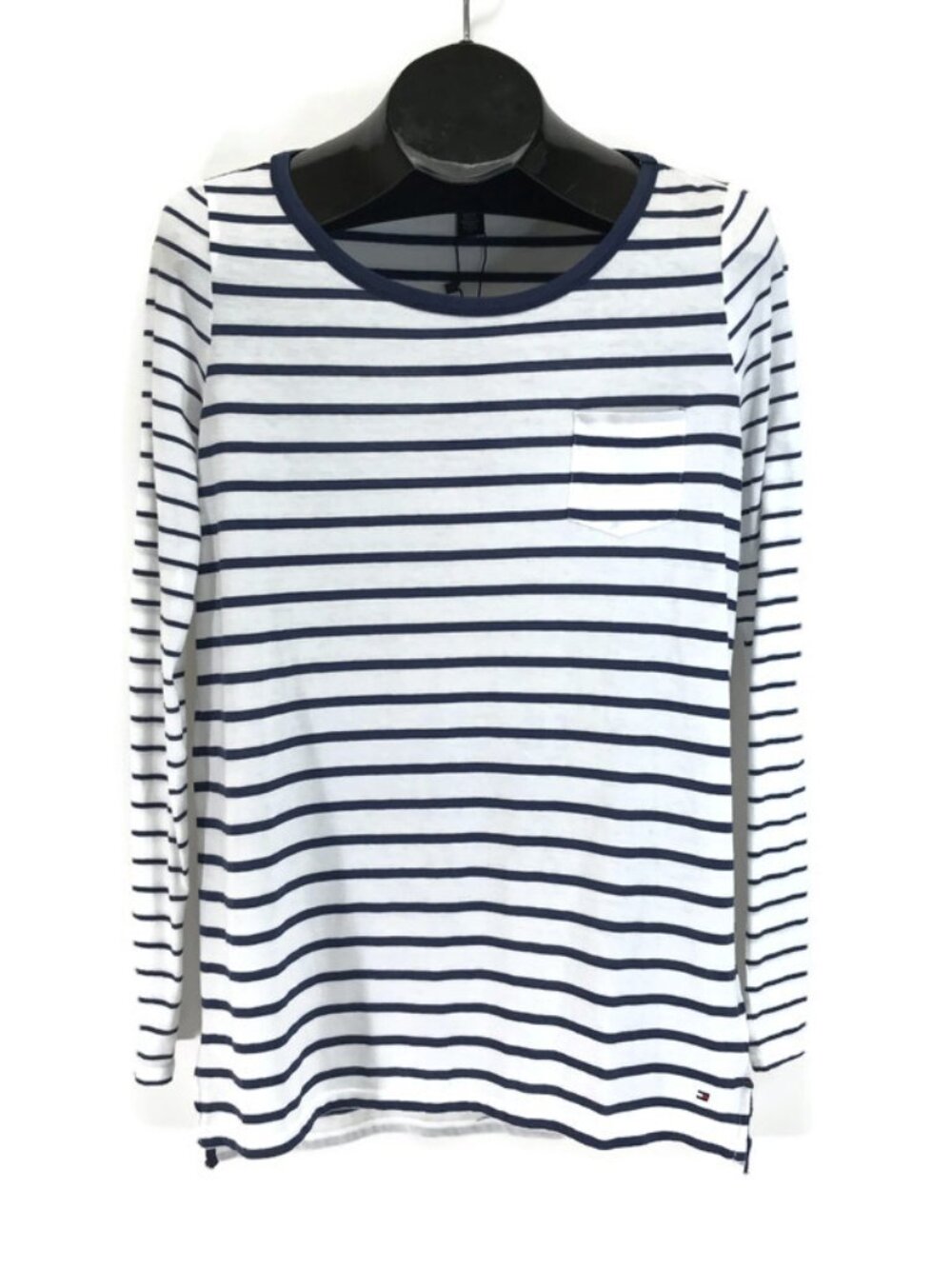 NEW Tommy Hilfiger Striped Knit Tee Women's Small Long Sleeve Casual Nautical